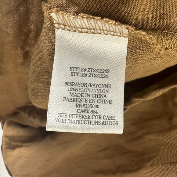 Z Supply Brown Flowy Boho Cropped Blouse Size Medium - Picture 4 of 4